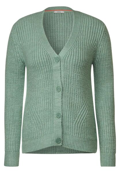 Chunky Buttoned Cardigan - 14934/clear sage green