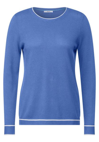 Minimal Structured Round Neck - 25298/water blue