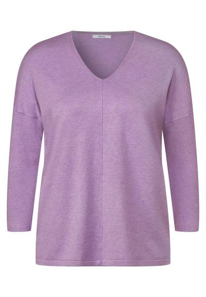 TOS_Oversized V-Neck Pullover - 15569/sporty lilac