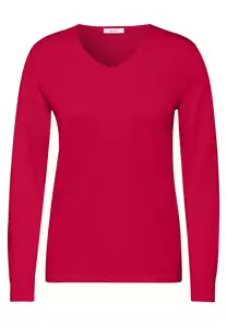 NOS_Rounded V-Neck Pullover - 16099/granita red