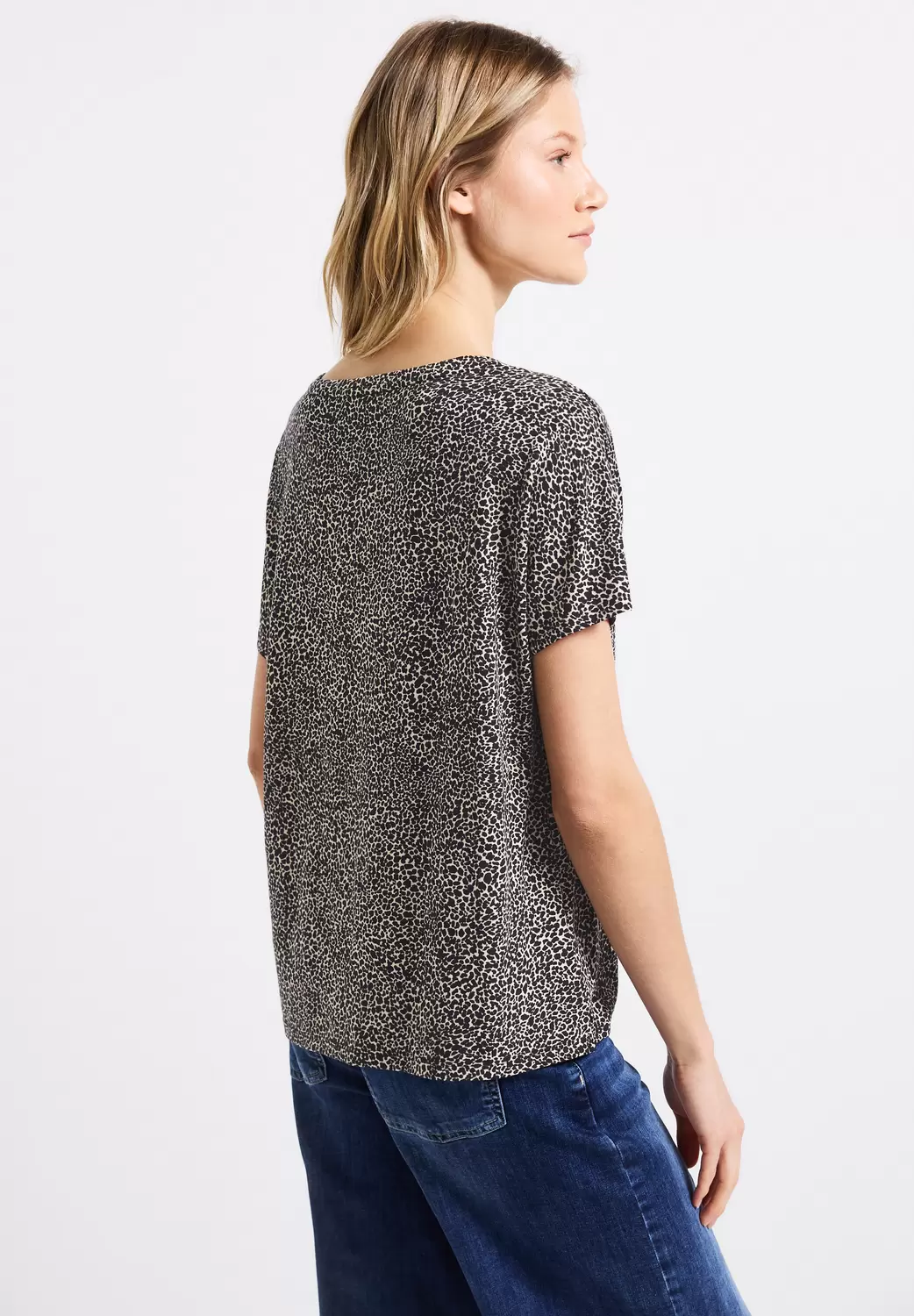 Street One Damen Shirt Mit Leopardenmuster - Viskose Mit Stretch