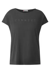 Silk-Look Shirt mit Wording