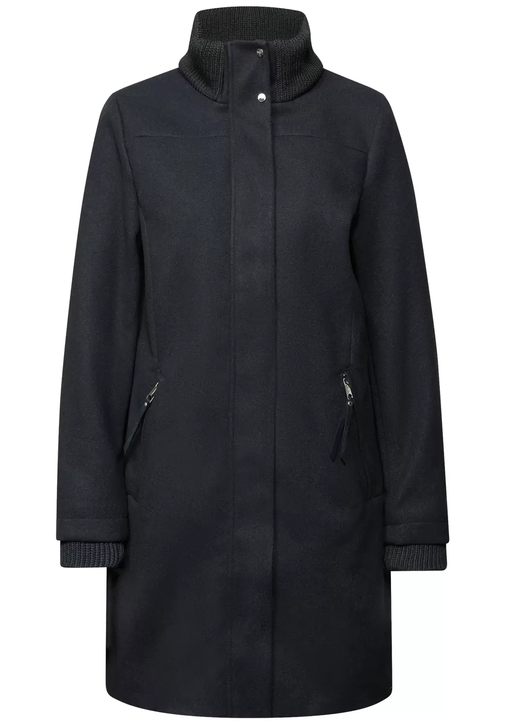 LTD QR Coat w. Knit Details - 16641/Obsidian Blue