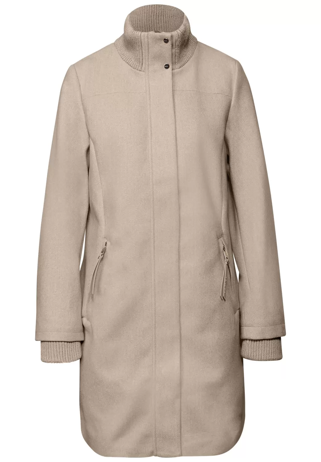 LTD QR Coat w. Knit Details - 16630/Soft Sand Mel.