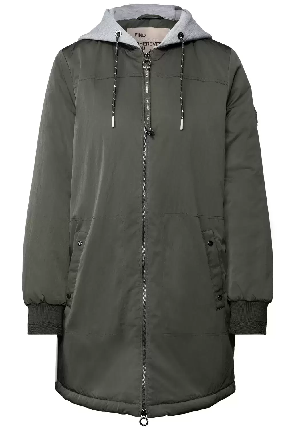 Langer Blouson mit Kapuze