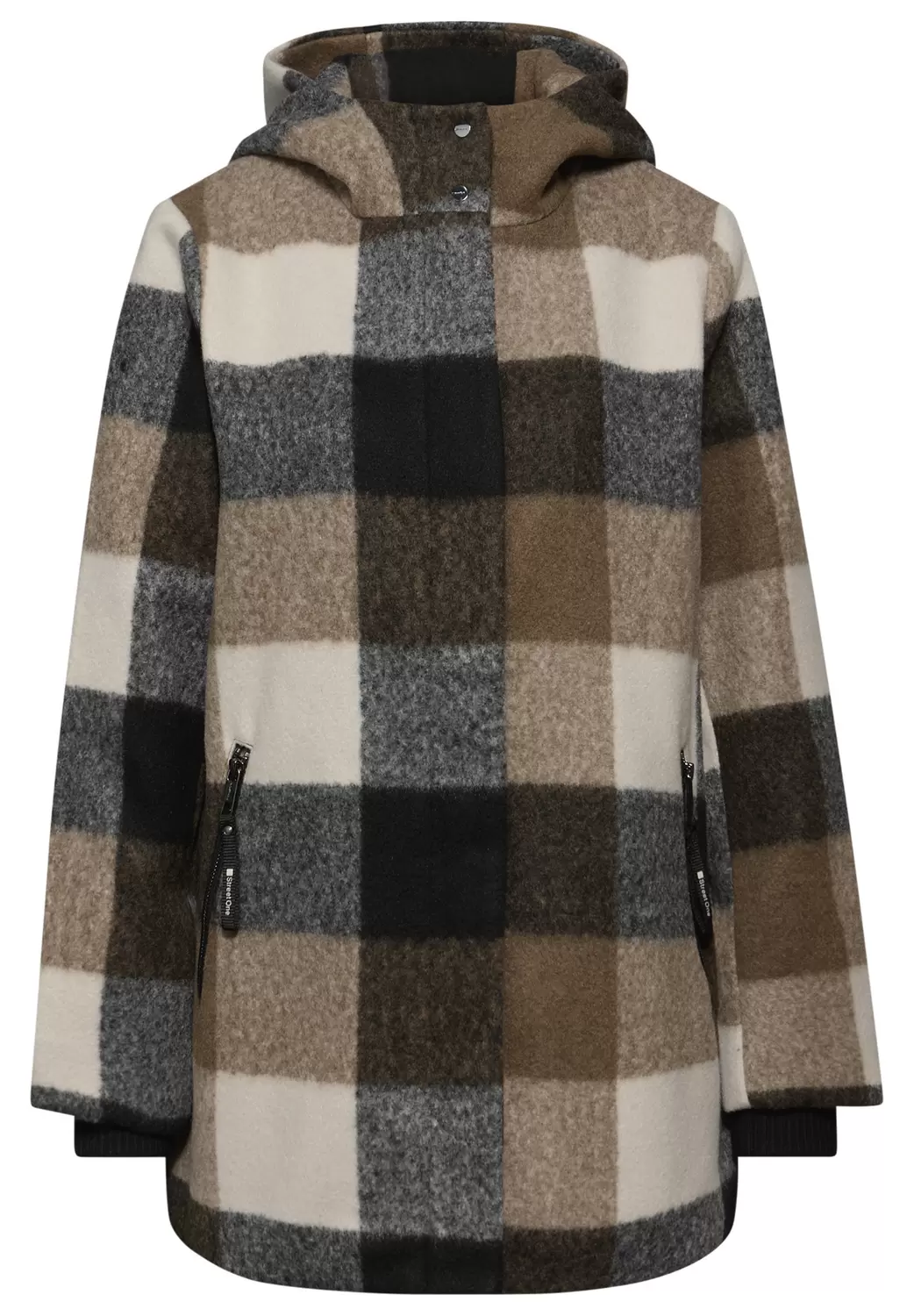 Karierte Jacke mit Kapuze