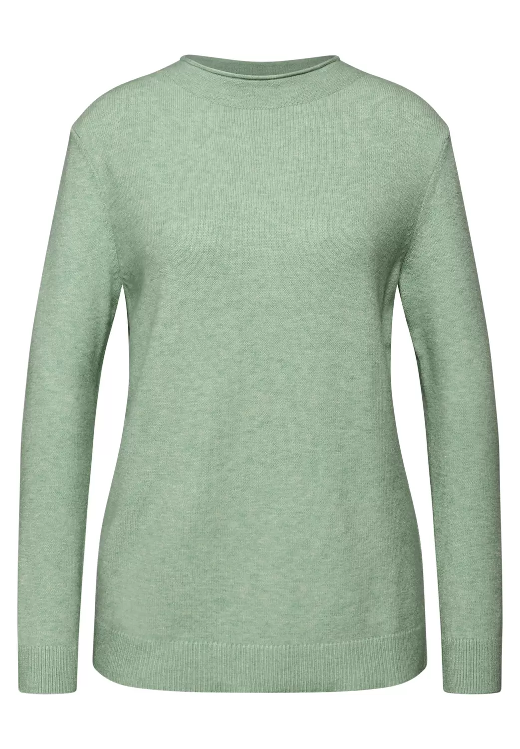 QR_rolled edge collar sweater
