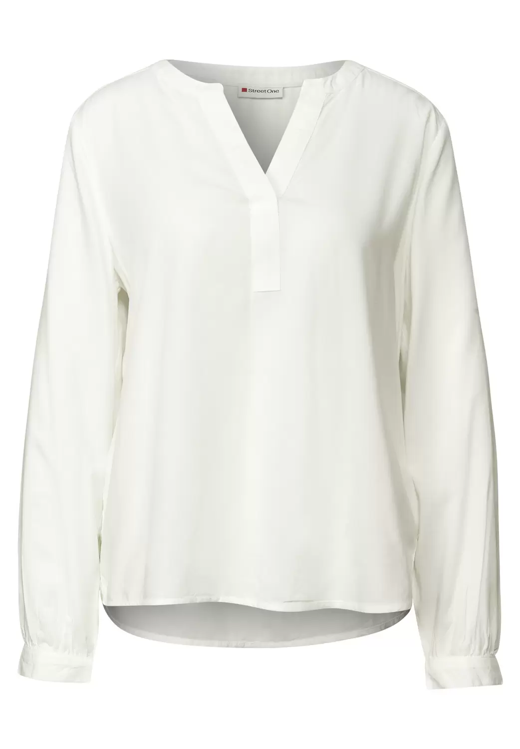 QR Splitneck tunic blouse UNI - 10108/off white