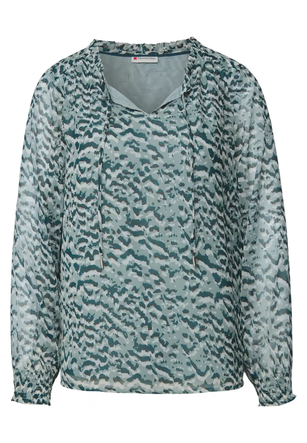 Chiffon tunic blouse w smok cu
