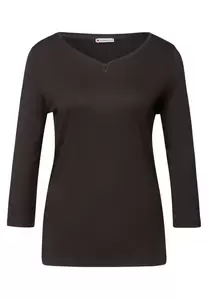 Basic Shirt mit Knopfdetail