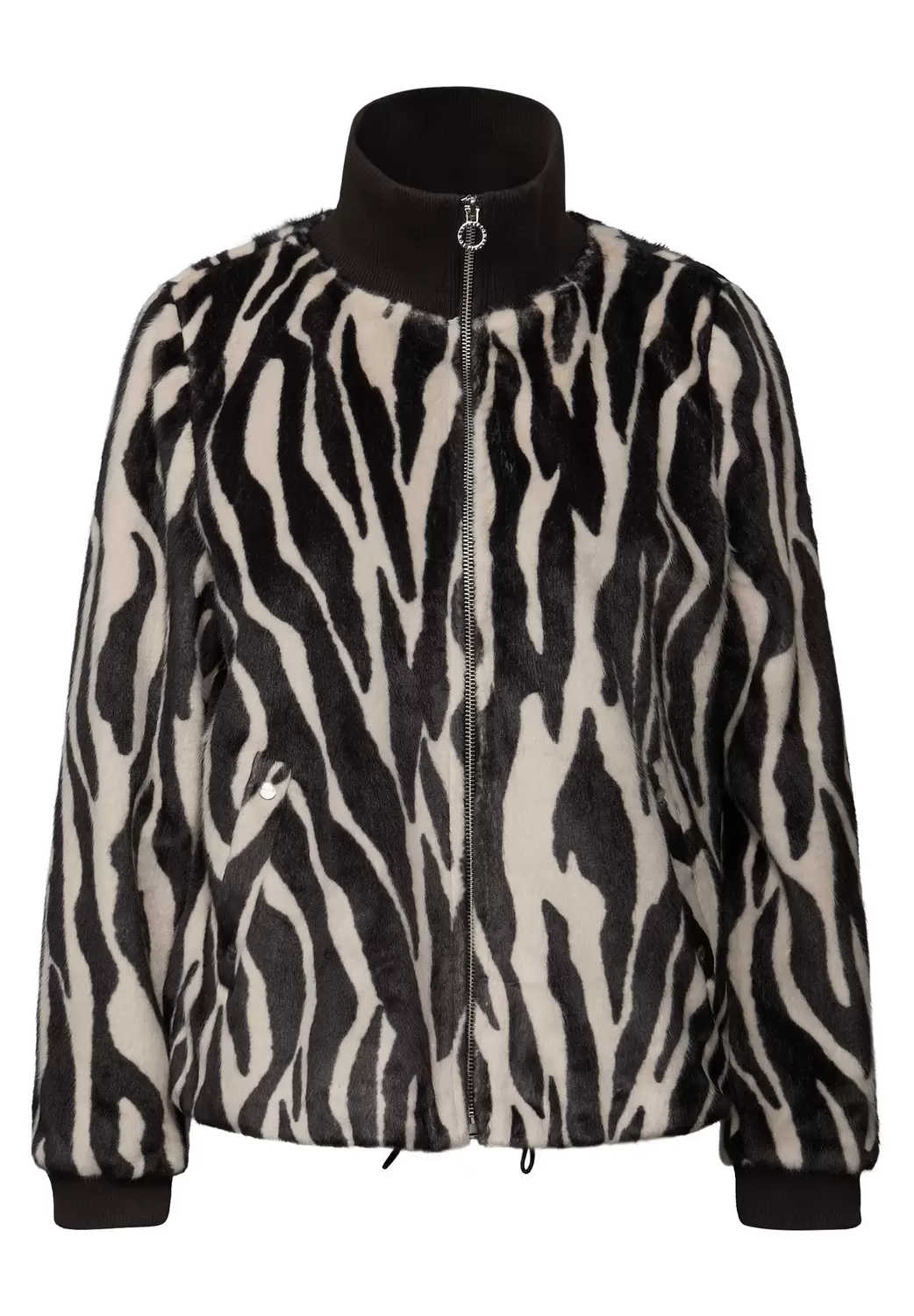 Zebra Fake Fur Bomber Jkt