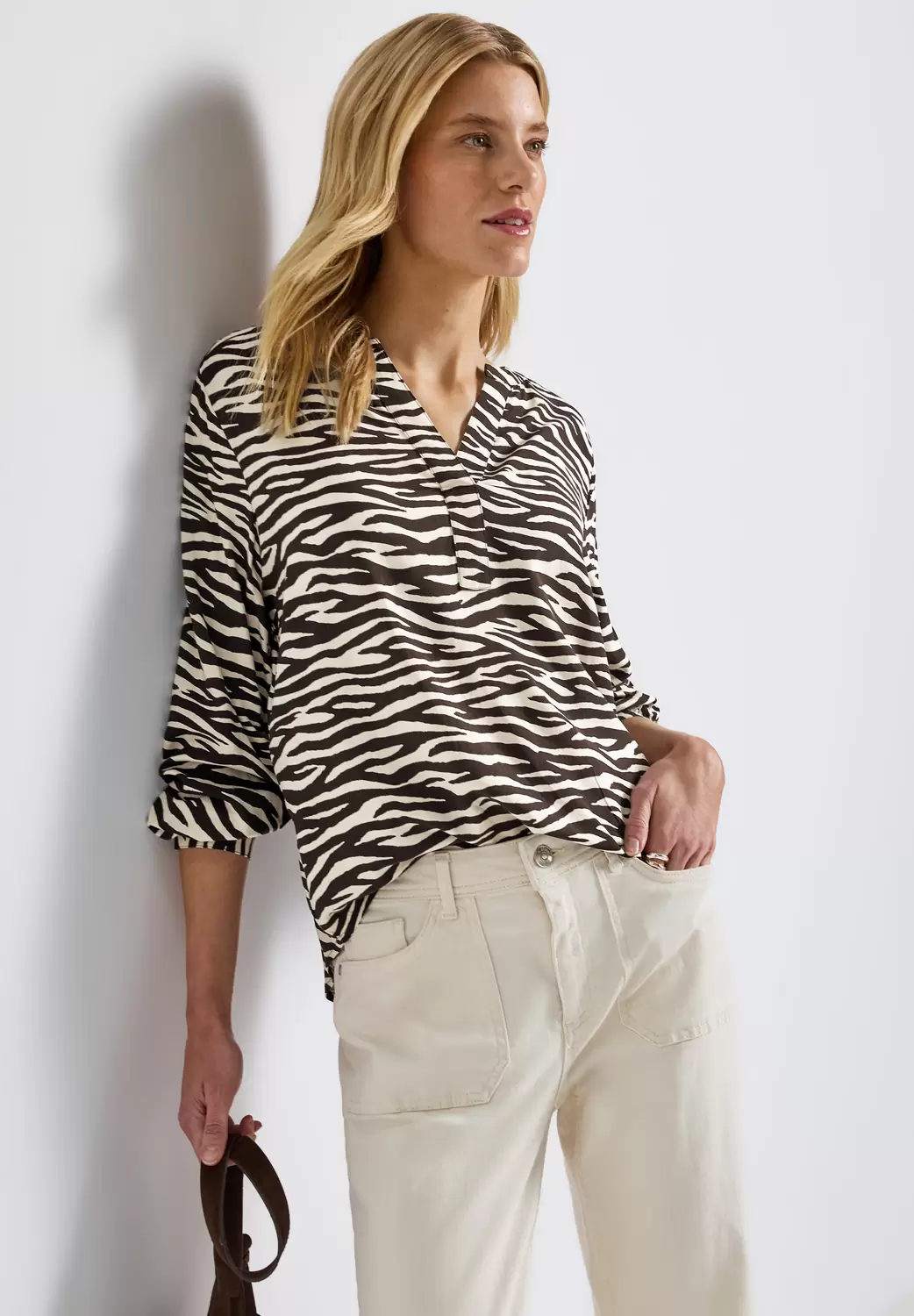 Cecil Damen Tunika Zebra Print - Weiche Viskose Bluse Mit Dropped Shoulders