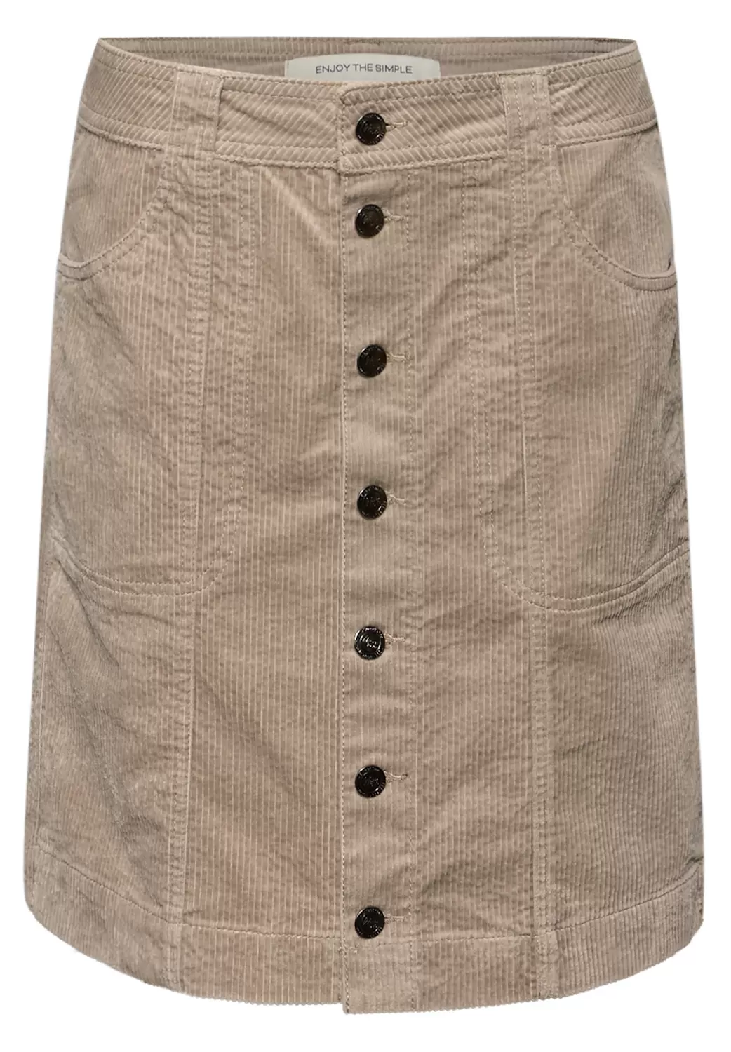 Button through corduroy skirt_