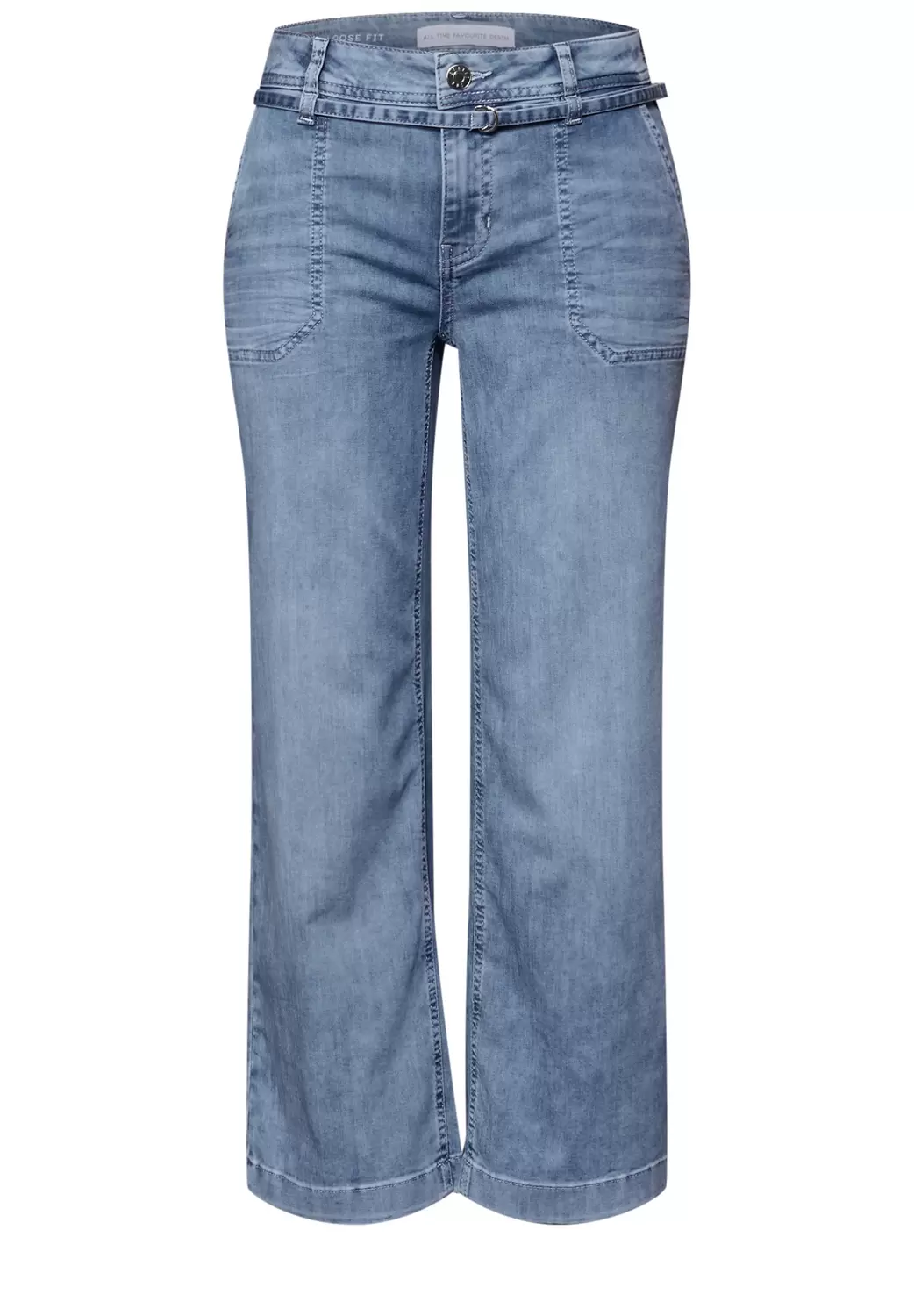 Mid Waist Wide Leg Jeans im Loose Fit