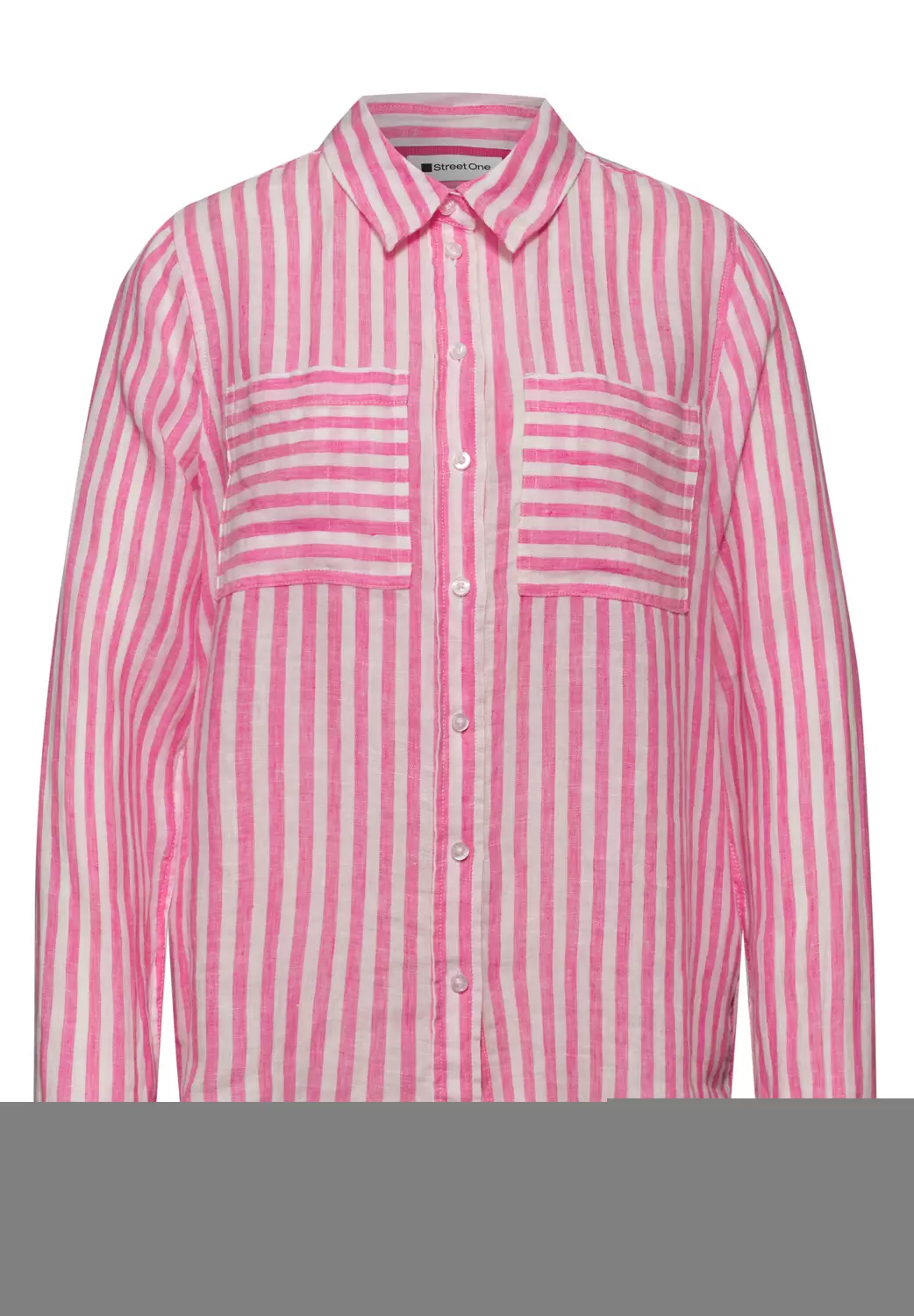SOL_Striped shirtcollar blouse