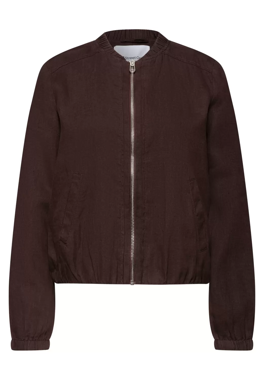 Blouson mit gerafftem Saum und Zipper