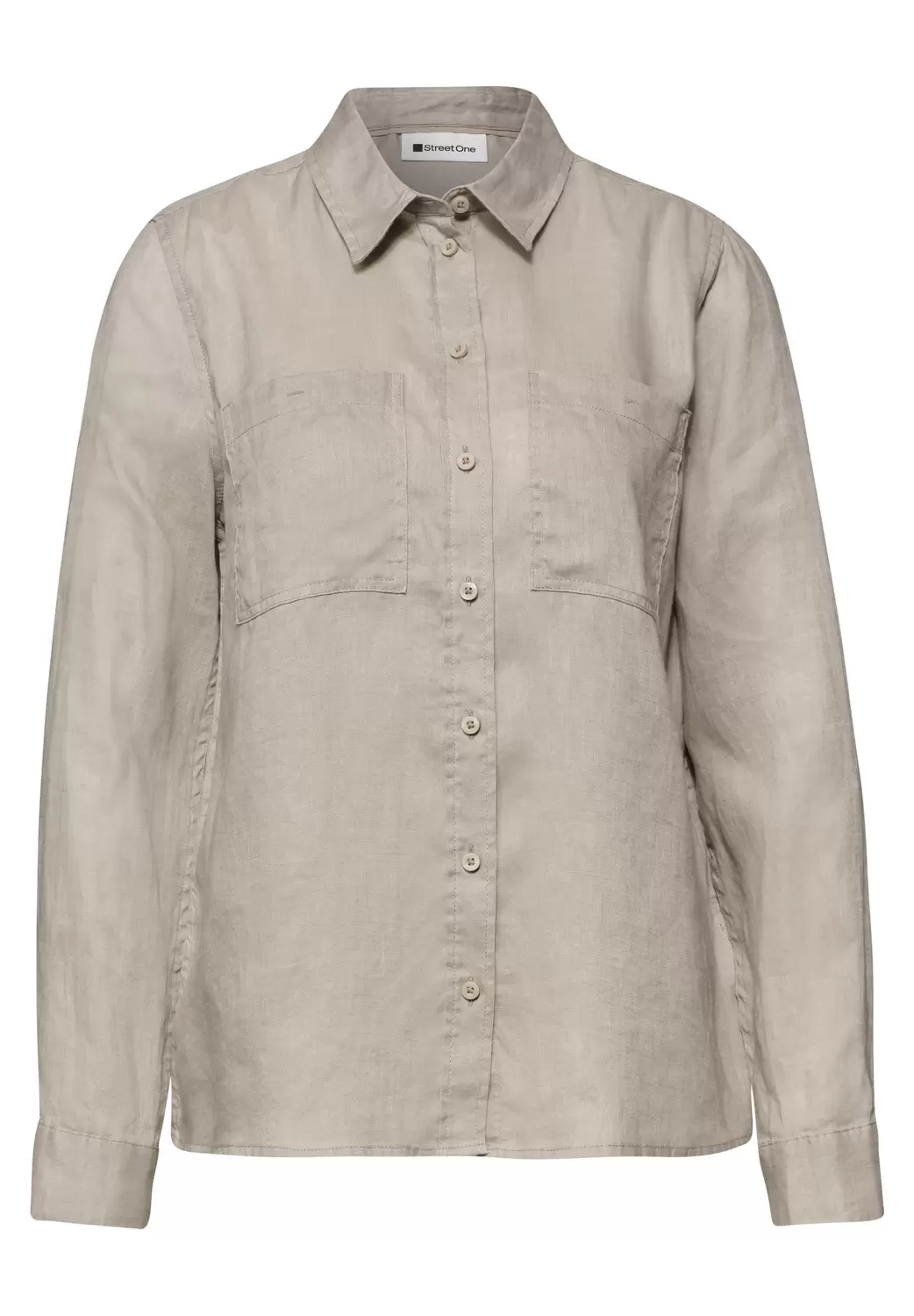 Langarm Bluse mit Brusttaschen