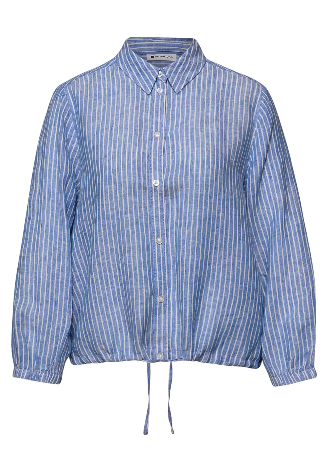 SOL_Striped shirtcollar blouse