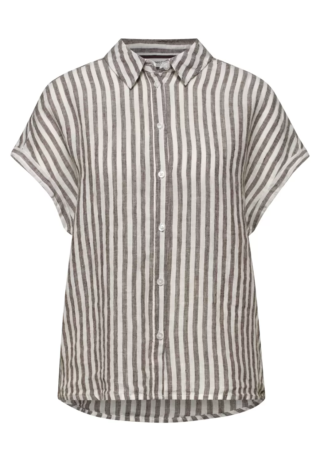 SOL_Striped shirtcollarblouse