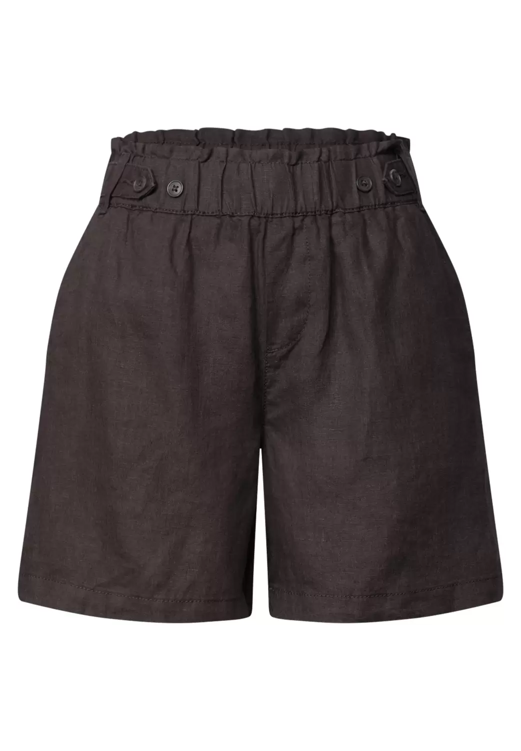 Shorts aus Leinen mit Paperbag-Bund