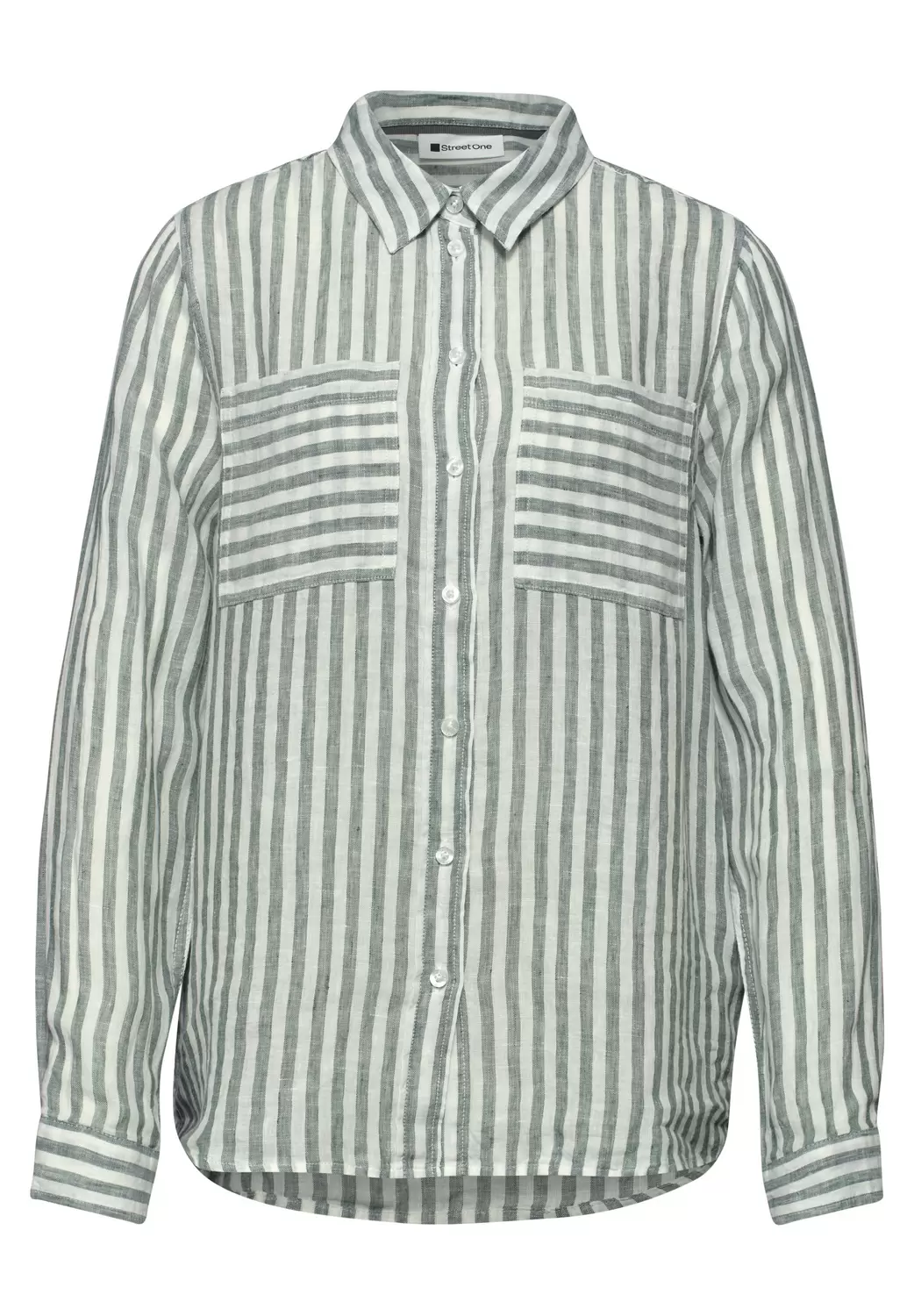 SOL_LTD QR Striped shirtcollar female
