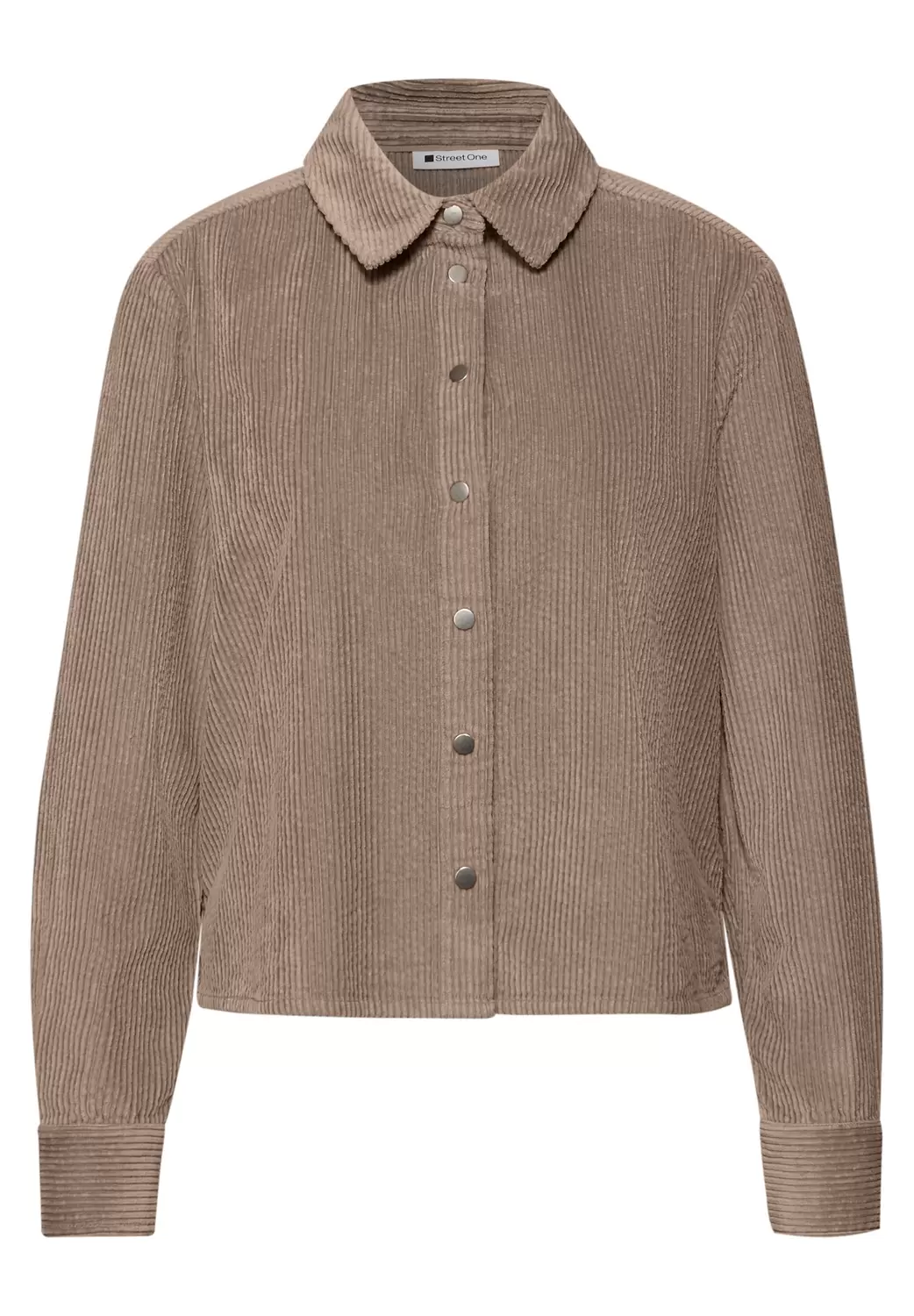 QR Corduroy shirtcollar blouse
