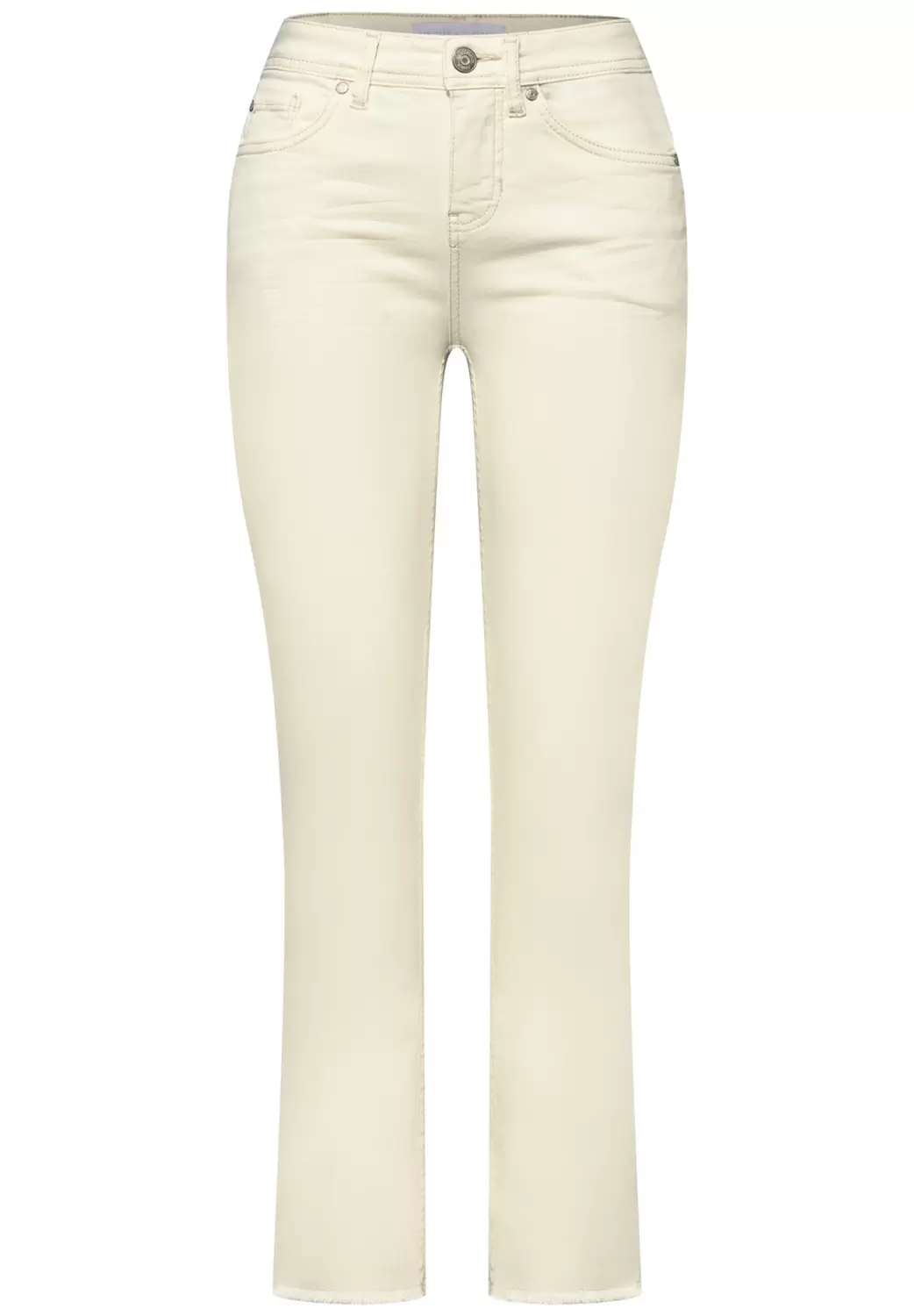 Straight Leg Jeans mit fransigem Saum