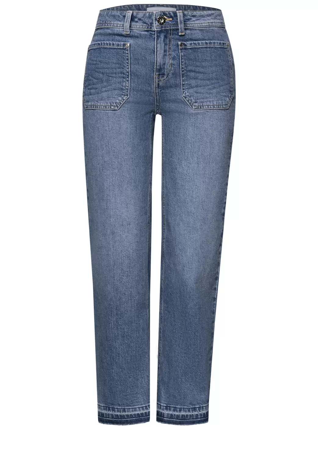 Straight Leg Jeans mit Saumdetail