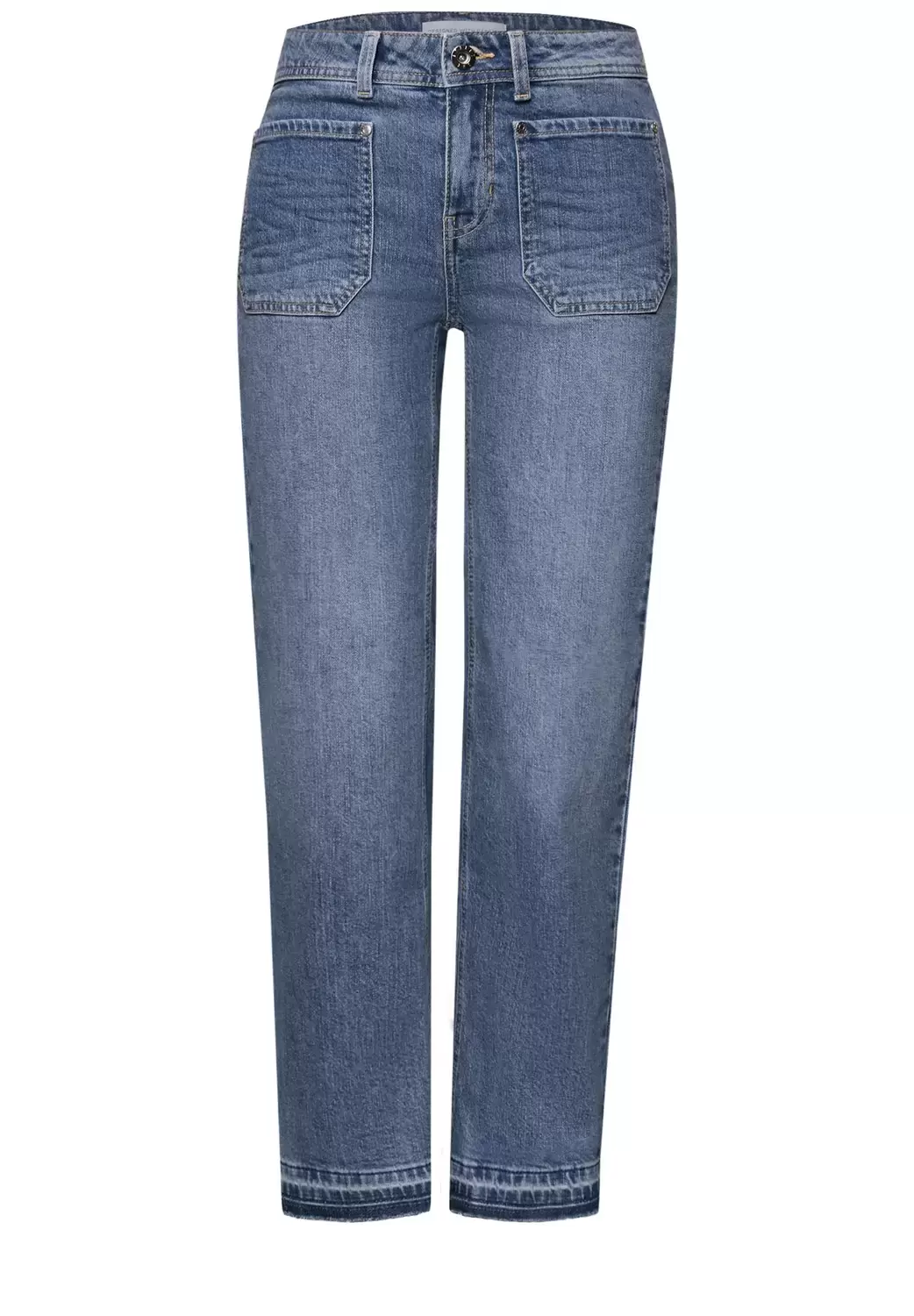 Straight Leg Jeans mit Saumdetail