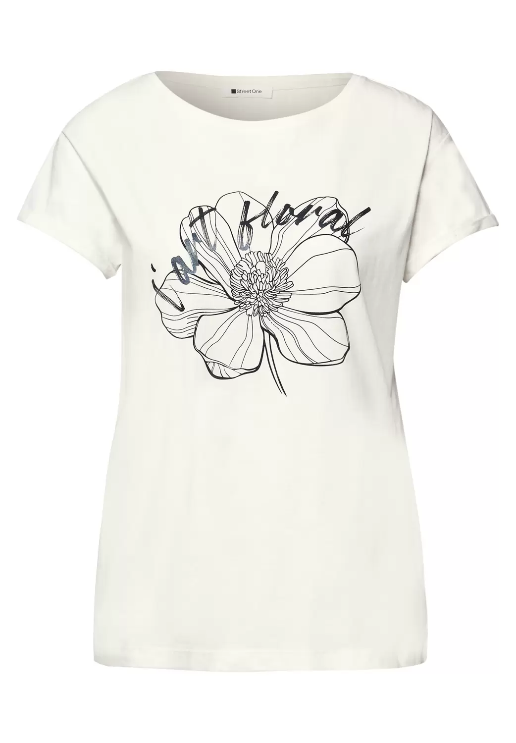 Flower artwork shirt female