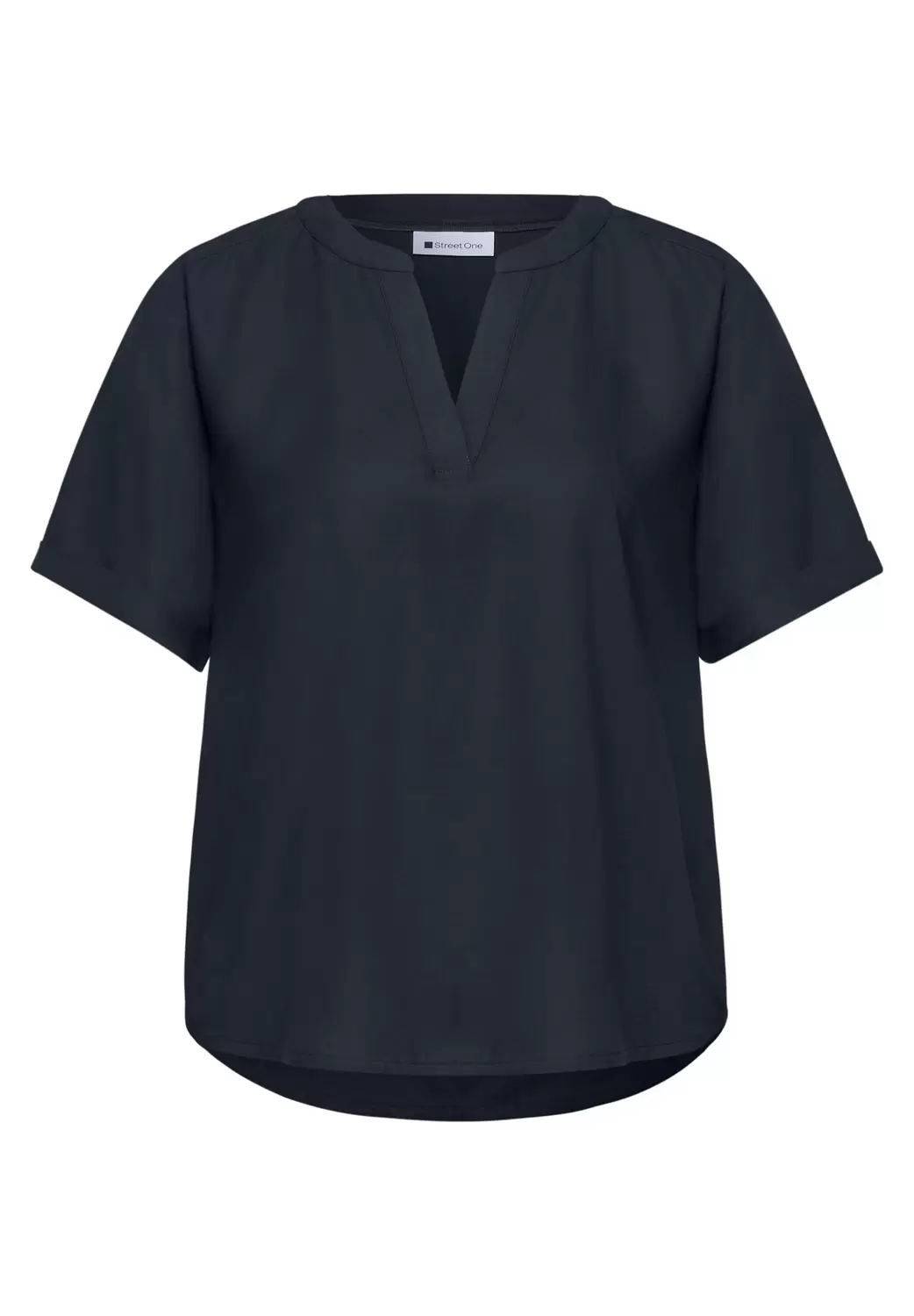 Kurzarm Bluse mit Turn-Up