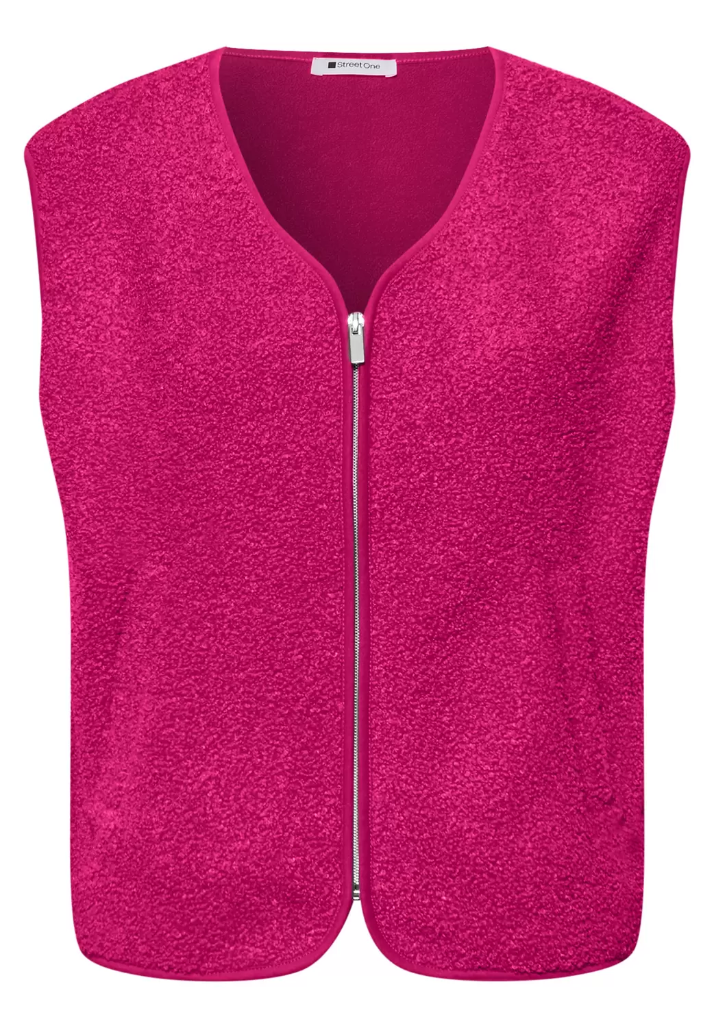 v-neck teddy vest w.zipper