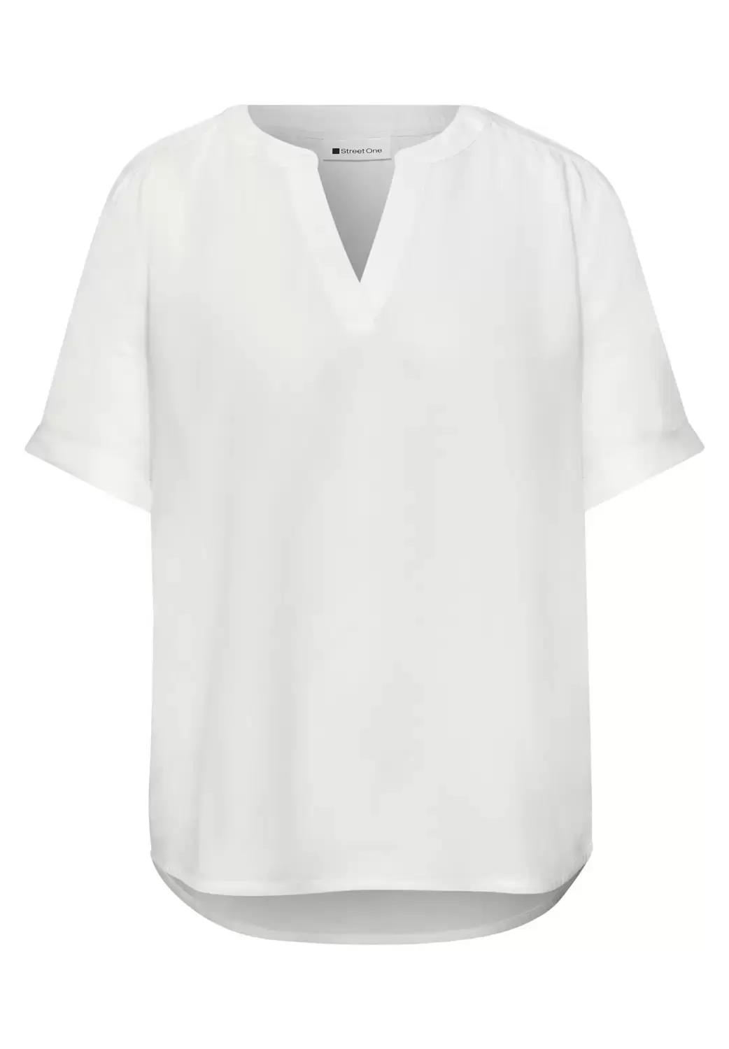 QR Splitneck blouse w turn-up