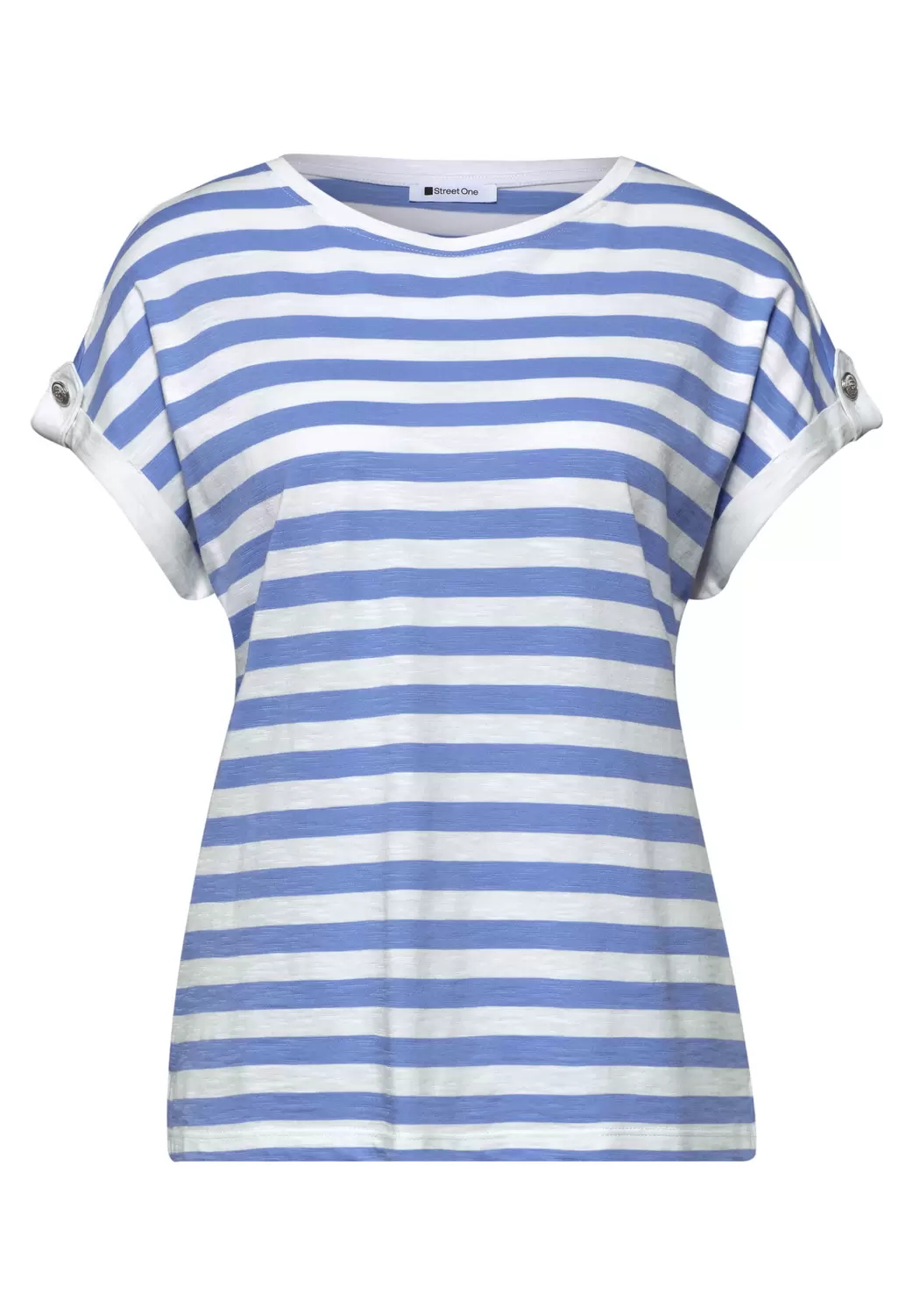 T-Shirt mit Rundhals und Knopfdetail