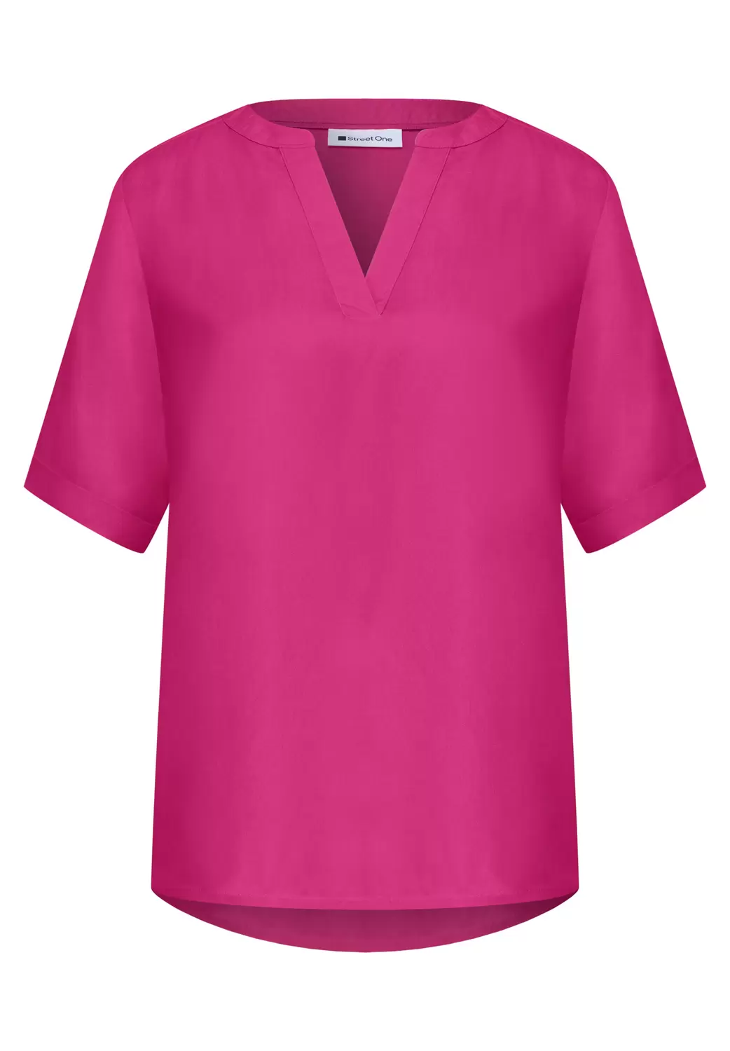 Splitneck blouse w turn-up UNI