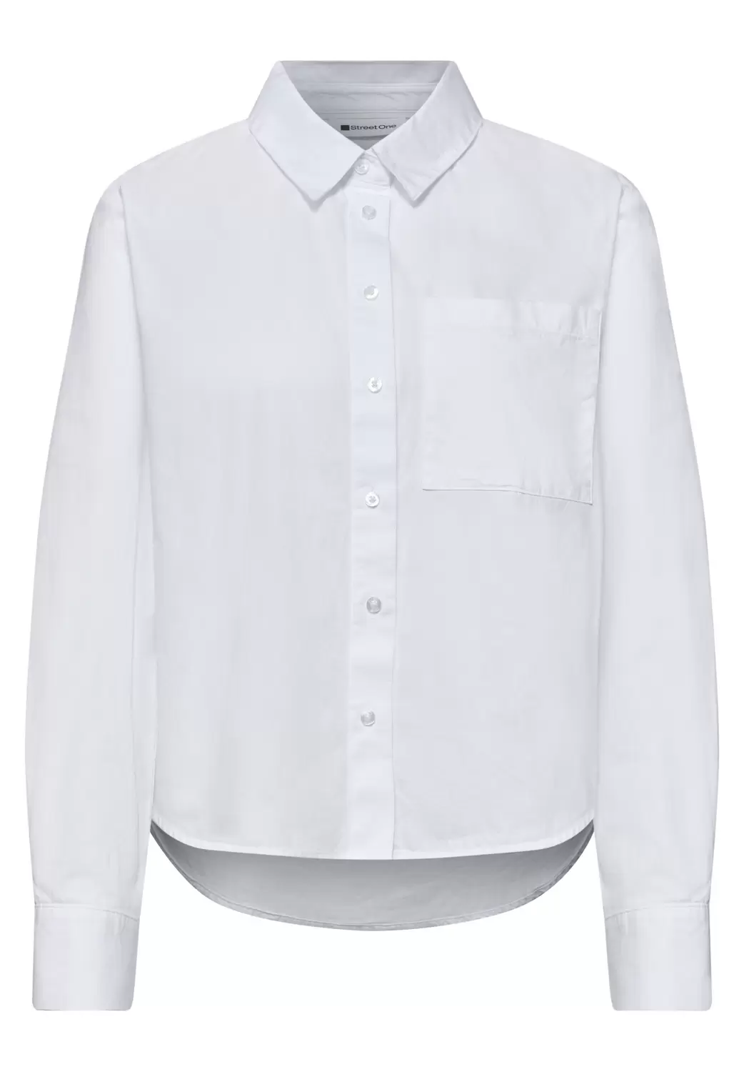 Langarm Bluse mit Hemdkragen aus Twill