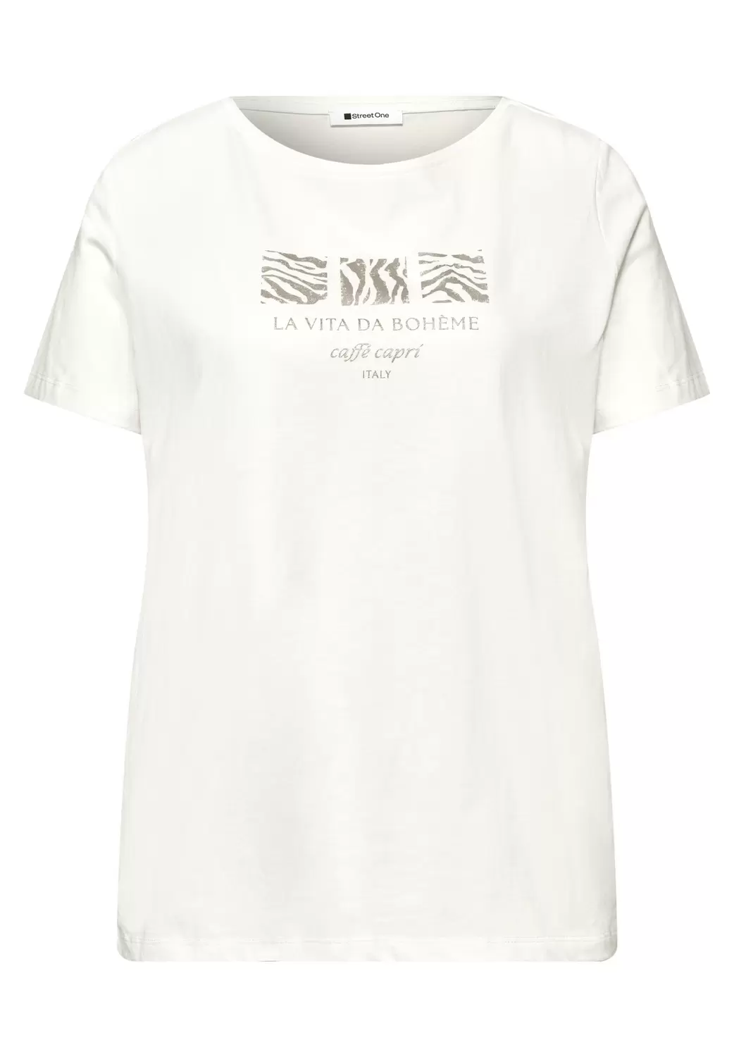 Basic T-Shirt mit Rundhals und Print