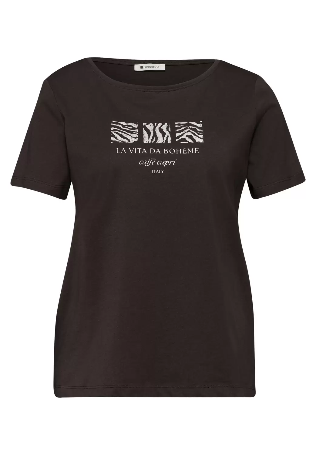 Basic T-Shirt mit Rundhals und Print