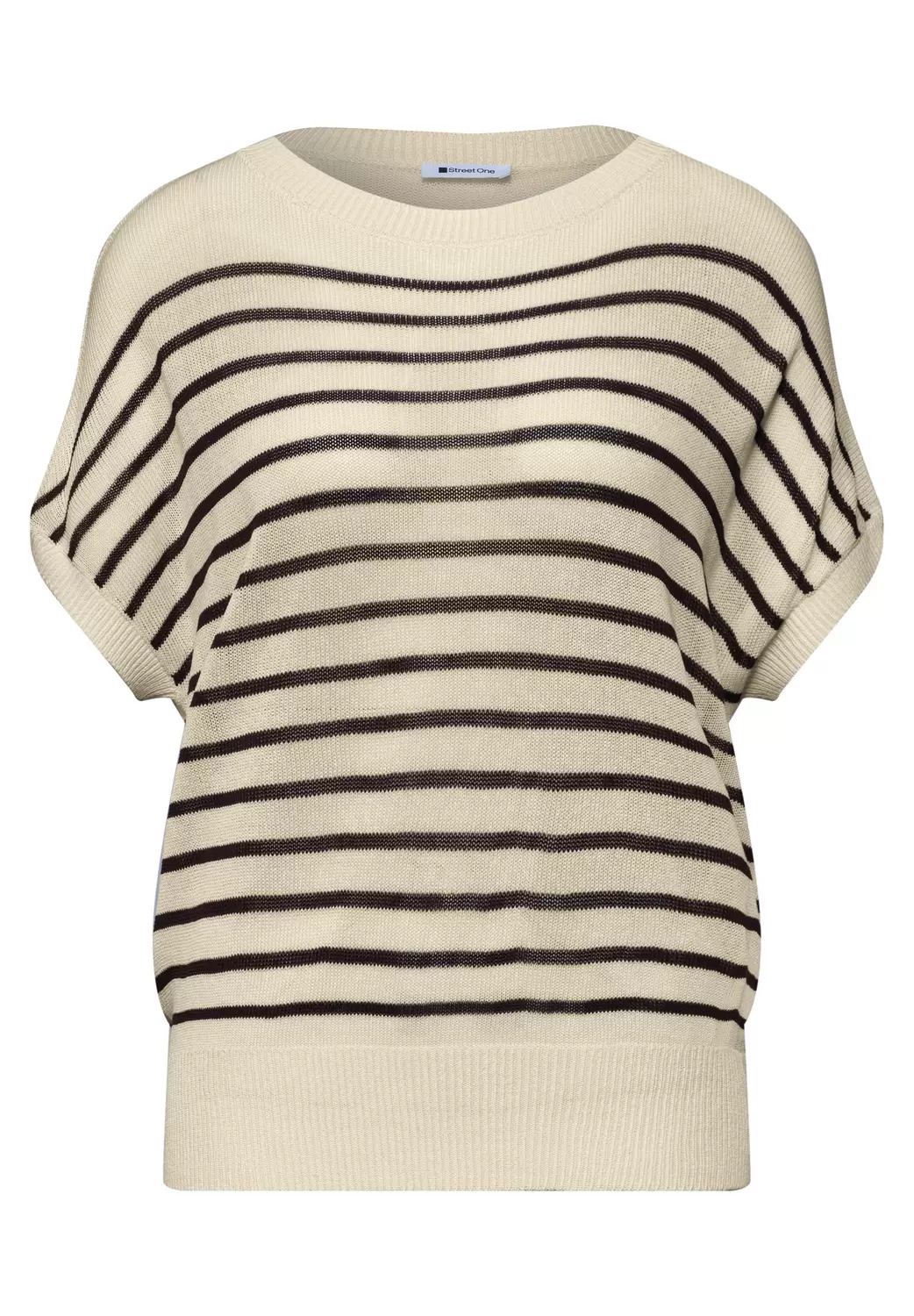 Pullover mit Boatneck und Streifen