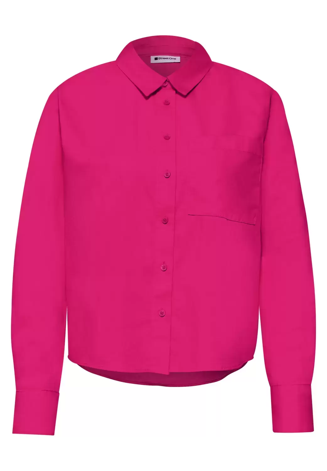 Langarm Bluse mit Hemdkragen aus Twill