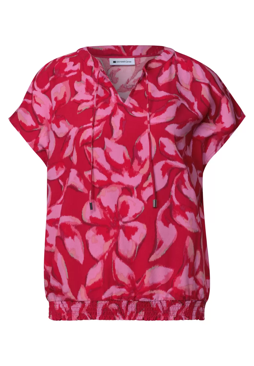 LTD QR Splitneck blouse w smok