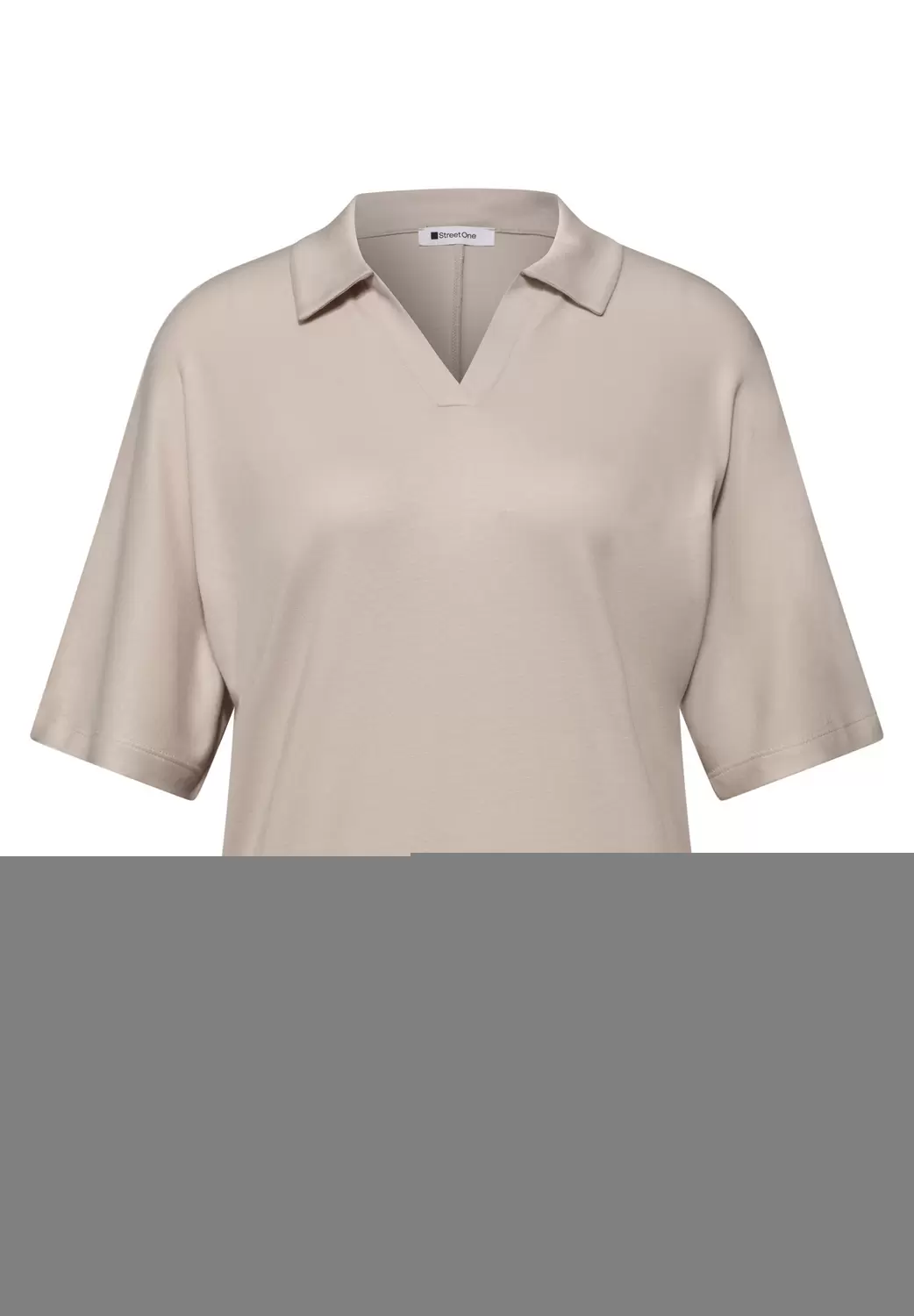 Dropped Shoulder Poloshirt mit Elastikbund