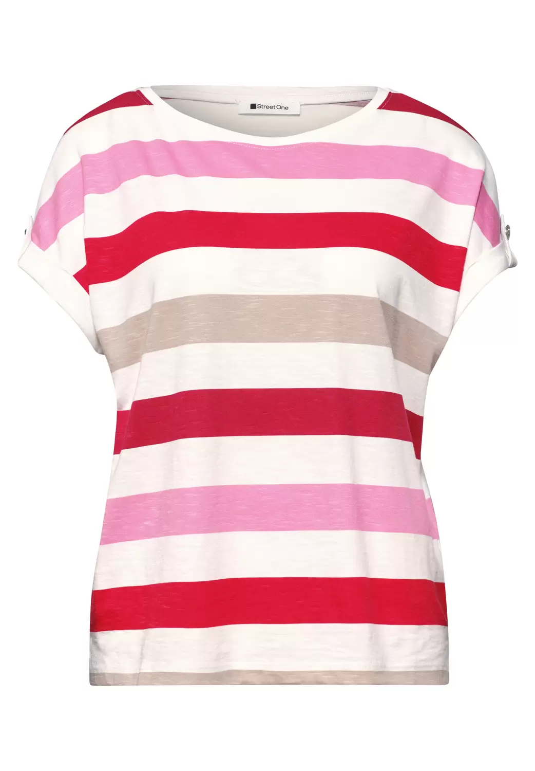 T-Shirt mit Rundhals und Knopfdetails