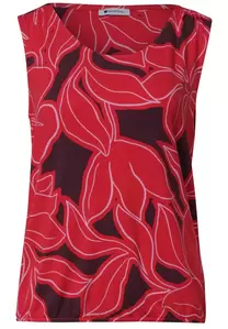 Top mit V-Neck und Elastiksaum