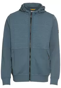 Sweatjacke aus Materialmix und Kapuze