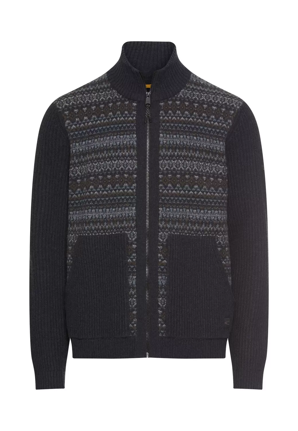 Strickjacke mit Stehkragen