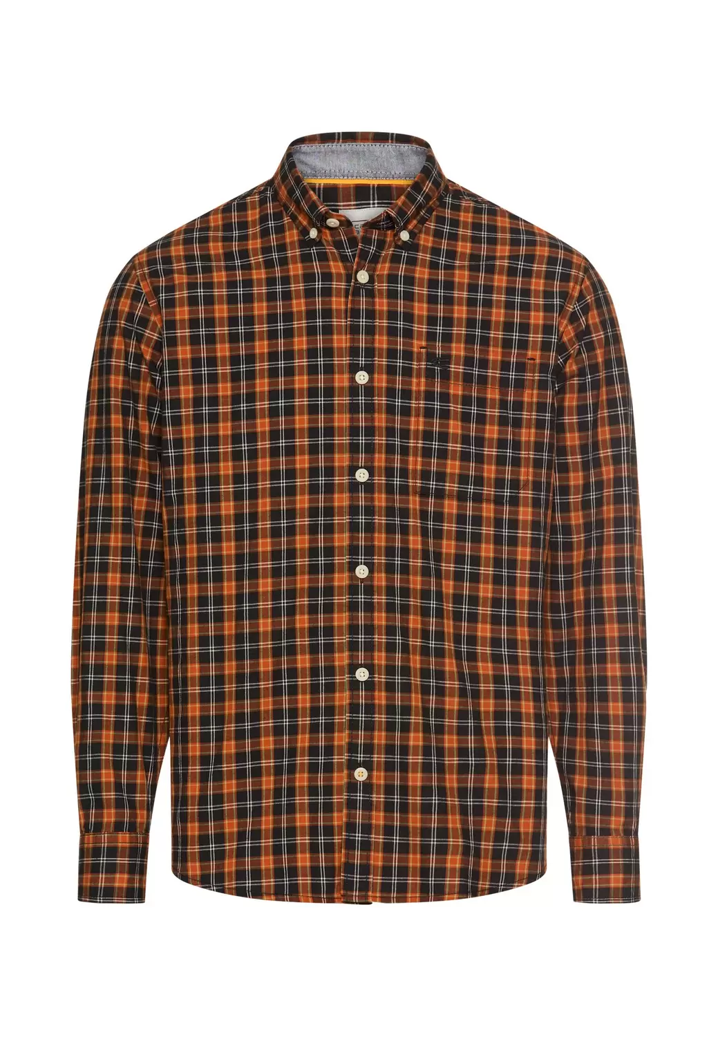 Langarm Shirt aus reiner Baumwolle mit Button-Down-Kragen