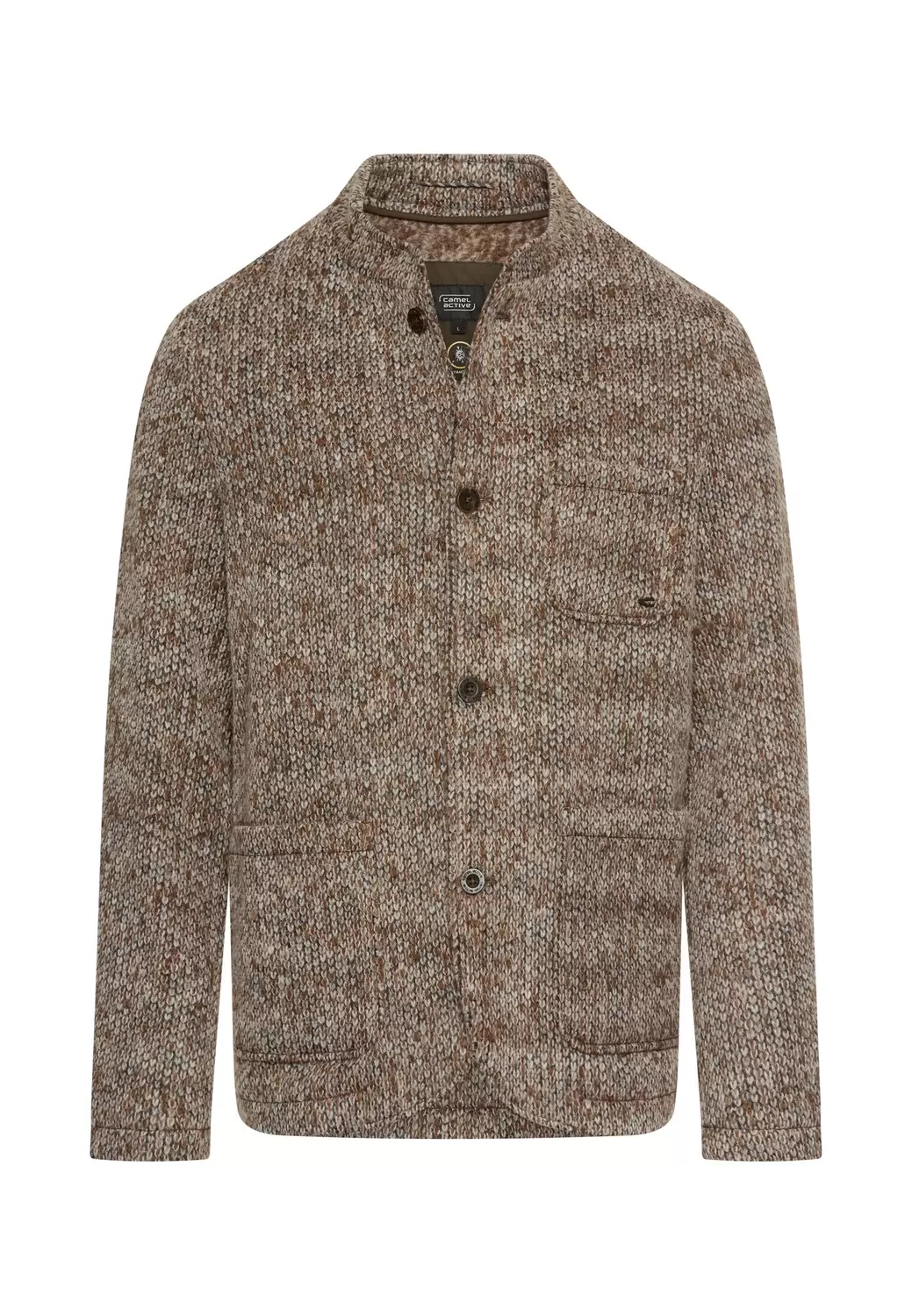 Melierte Jacke mit Stehkragen