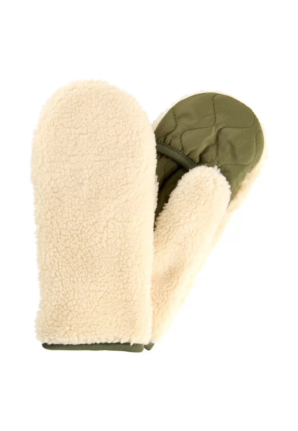 Teddy Handschuhe in einem Materialmix