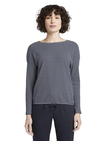 T-Shirt pique stripe - 21410/navy stripe structure